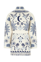 Embroidered wool blend oversize cardigan -  | Wise