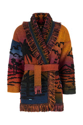 Embroidered cashmere blend oversize cardigan -  | Wise