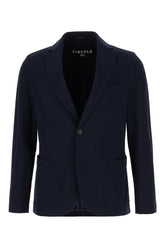 Midnight blue stretch cotton blazer -  | Wise