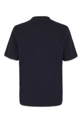 Midnight blue silk and cotton t-shirt -  | Wise