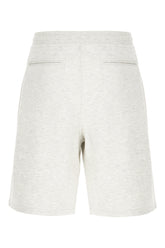 Melange grey cotton blend bermuda shorts -  | Wise