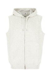 Melange grey cotton blend sleeveless sweater -  | Wise