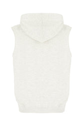 Melange grey cotton blend sleeveless sweater -  | Wise