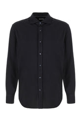 Camicia in misto seta blu notte -  | Wise