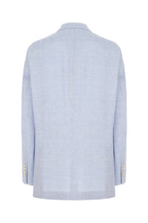 Light blue linen blend blazer -  | Wise