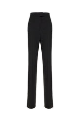 Black stretch silk pants -  | Wise