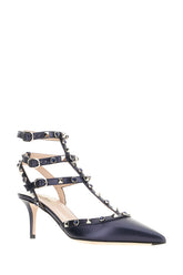 Scarpe con tacco in pelle blu -  | Wise