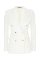White stretch wool blend blazer -  | Wise