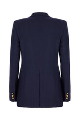 Navy blue viscose blend blazer -  | Wise