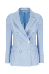 Light blue wool blend blazer -  | Wise