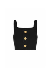 Black viscose blend top -  | Wise