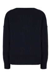 Midnight blue wool blend sweater -  | Wise