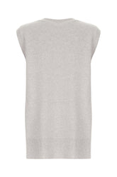 Maglione smanicato in misto lana grigio chiaro -  | Wise