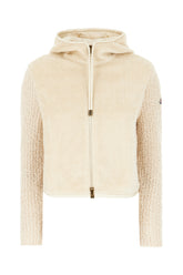 Beige stretch wool blend Tricot cardigan -  | Wise