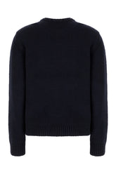 Midnight blue stretch cotton blend sweater -  | Wise
