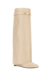 Cappuccino leather Shark Lock boots -  | Wise