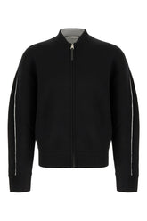 Black stretch wool blend cardigan -  | Wise