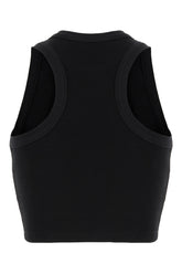 Black stretch cotton top -  | Wise