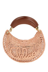 Pink raffia mini Summer Banana handbag -  | Wise