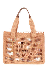 Pink raffia medium Summer Banana shopping bag -  | Wise
