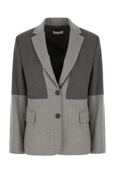 Two-tone stretch wool blend blazer -  | Wise