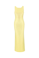 Yellow polyester blend dress -  | Wise