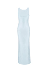 Light blue polyester blend dress -  | Wise