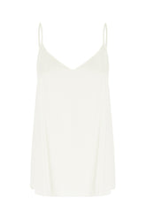 White stretch silk tank top -  | Wise