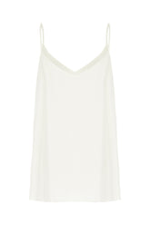 White stretch silk tank top -  | Wise
