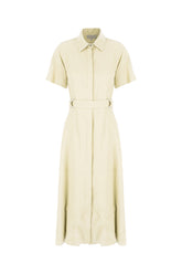Beige viscose blend shirt dress -  | Wise