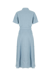 Powder blue viscose blend shirt dress -  | Wise