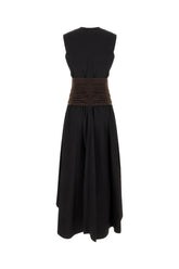 Black stretch cotton dress -  | Wise
