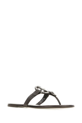 Black leather Miller thong sandals -  | Wise