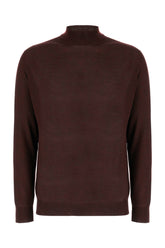 Burgundy wool blend sweater -  | Wise
