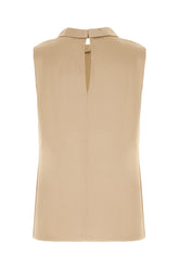 Cappuccino satin sleeveless blouse -  | Wise