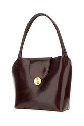 Dark brown leather Vivian shoulder bag -  | Wise