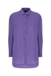 Camicia oversize in seta viola -  | Wise