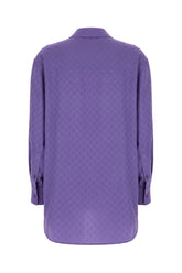 Camicia oversize in seta viola -  | Wise