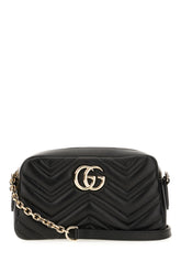 Black nappa leather GG Marmont crossbody bag -  | Wise