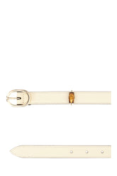 Ivory leather belt -  | Wise