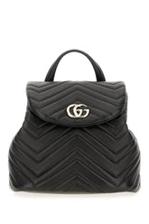 Black leather mini GG Marmont backpack -  | Wise
