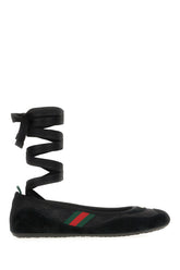 Black suede and fabric ballerinas -  | Wise