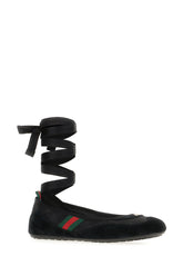 Black suede and fabric ballerinas -  | Wise