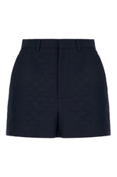 Midnight blue polyester blend shorts -  | Wise