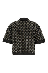 Top in tweed di lana lamè nero -  | Wise