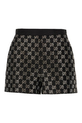 Black wool tweed lamè shorts -  | Wise