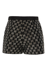 Black wool tweed lamè shorts -  | Wise