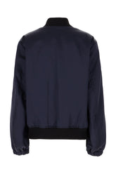 Midnight blue acetate blend padded bomber jacket -  | Wise