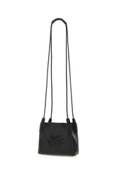 Black leather mini Libra crossbody bag -  | Wise