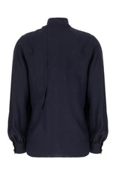 Midnight blue silk blouse -  | Wise
